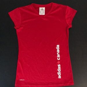 Red adidas climate t-shirt
